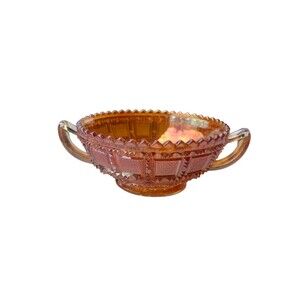 Vintage Marigold Carnival Glass Bowl Dish BonBon